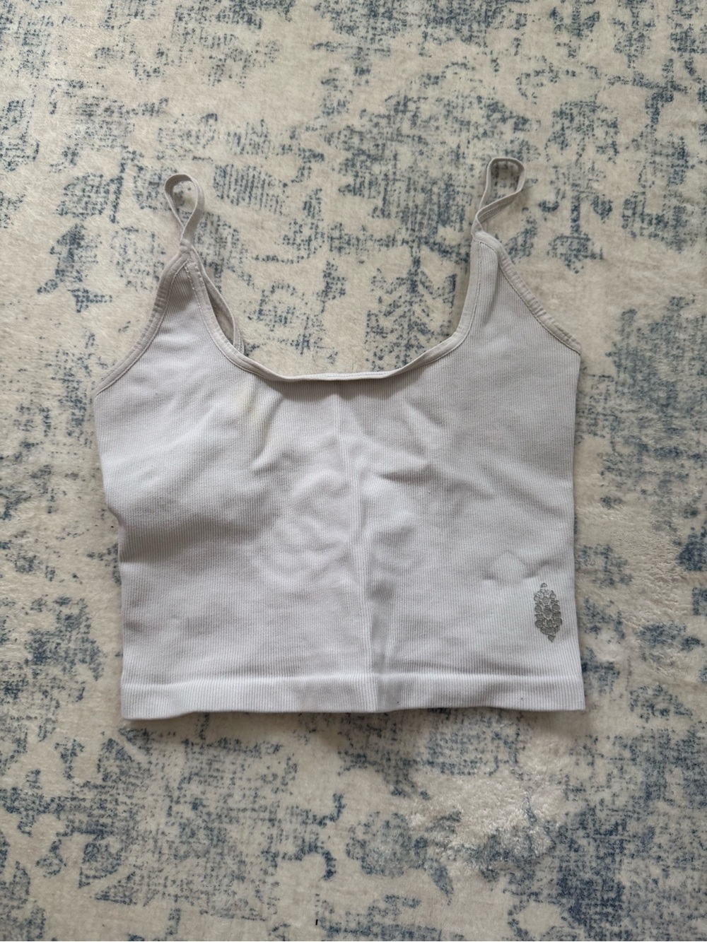 Free People Movement Women’s White Ribbed Cropped Tank Top